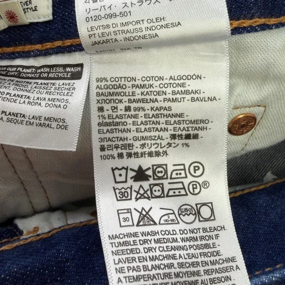 Levi's Made & Crafted Mens 501 Original Selvedge Jeans Big E Dark Wash 28x 34 - Picture 13 of 16